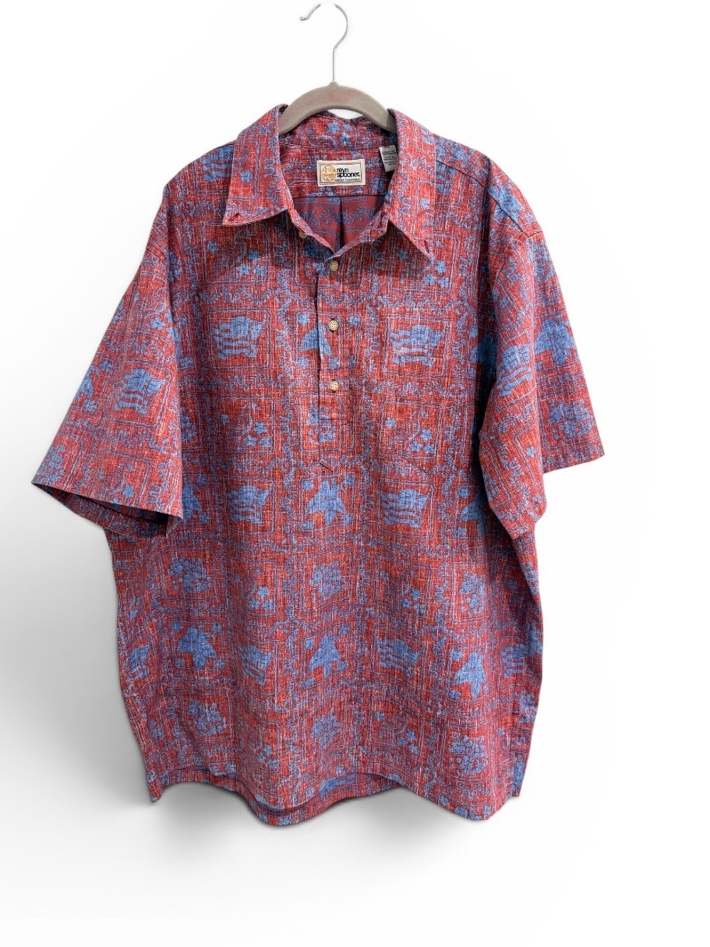 reyn spooner Red & Blue Short Sleeve Hawaiian Shirt